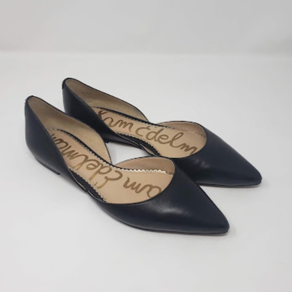 Sam Edelman Women's 7 Rodney Black Leather Pointed Toe Flats